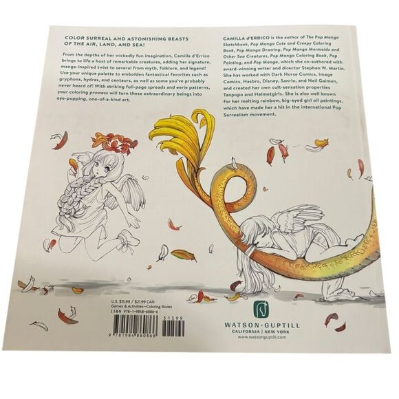 Pop Manga adult coloring books dragons cute and creepy set of 3 - Picture 3 of 13